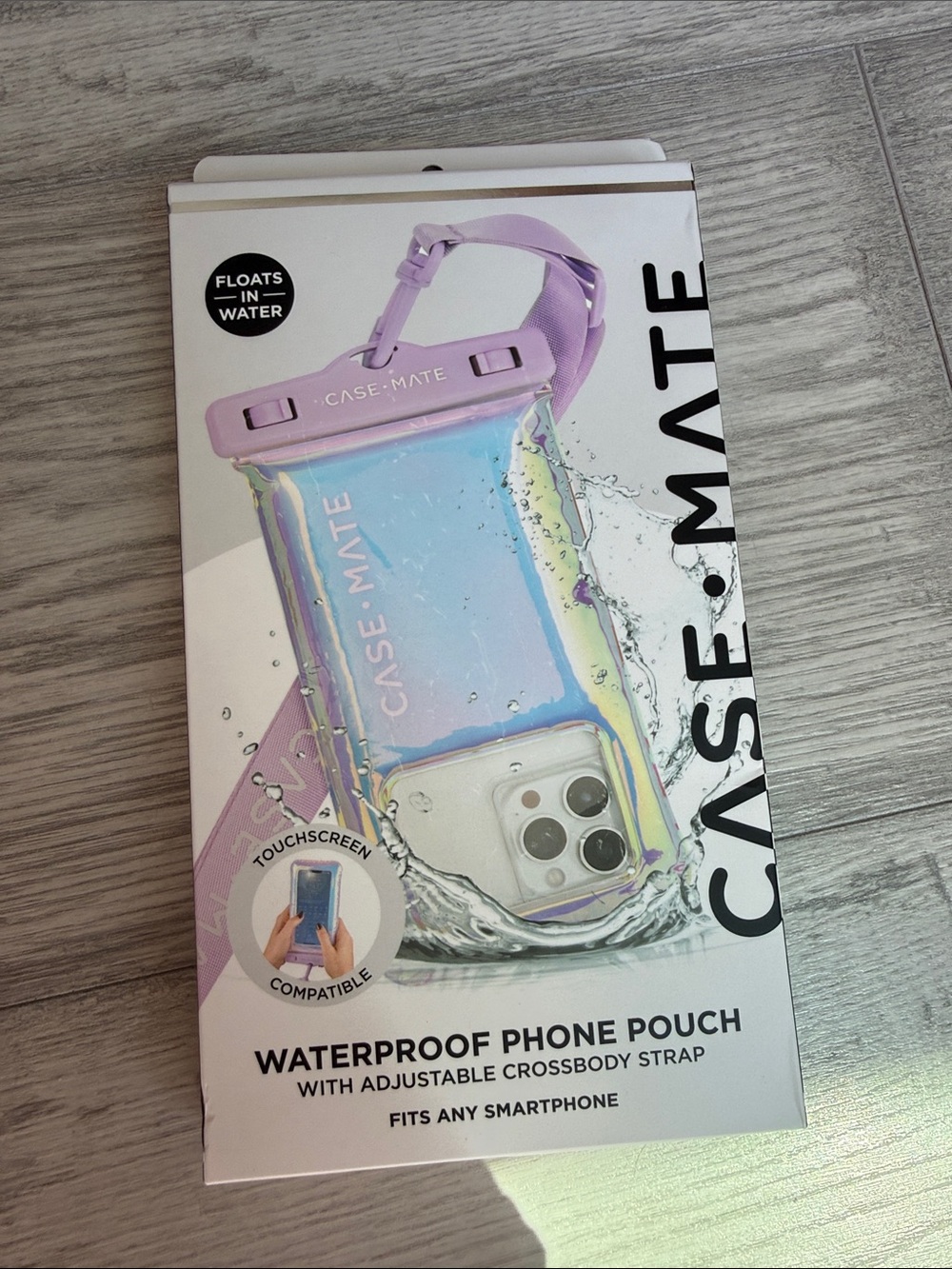 case-mate Iridescent Lavender Waterproof Phone Pouch with Adjustable Strap